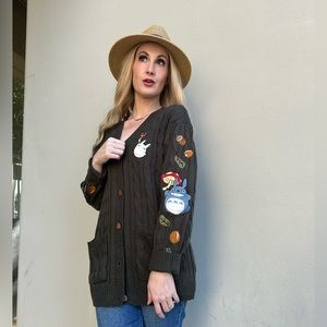 Her Universe Studio Ghibli My Neighbor Totoro Forest Green Crochet Cardigan